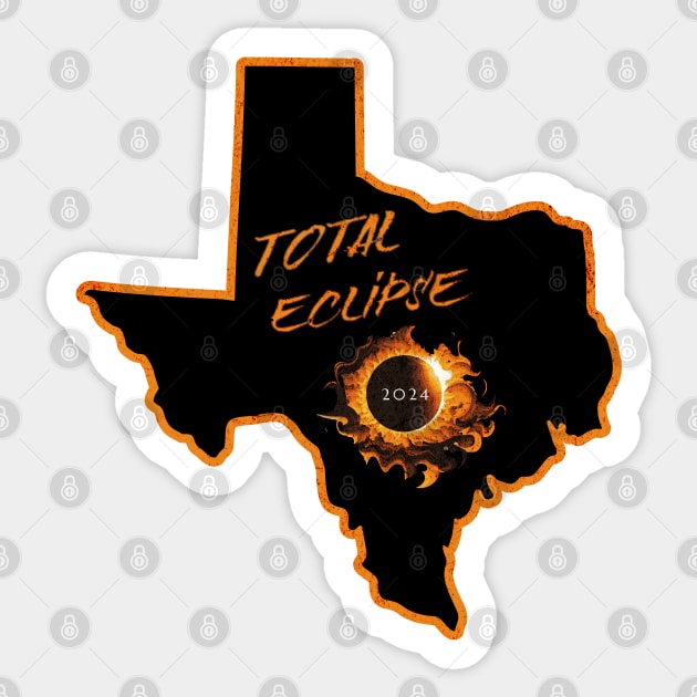 Total Eclipse 2024 Texas Sticker by 5 Points Designs